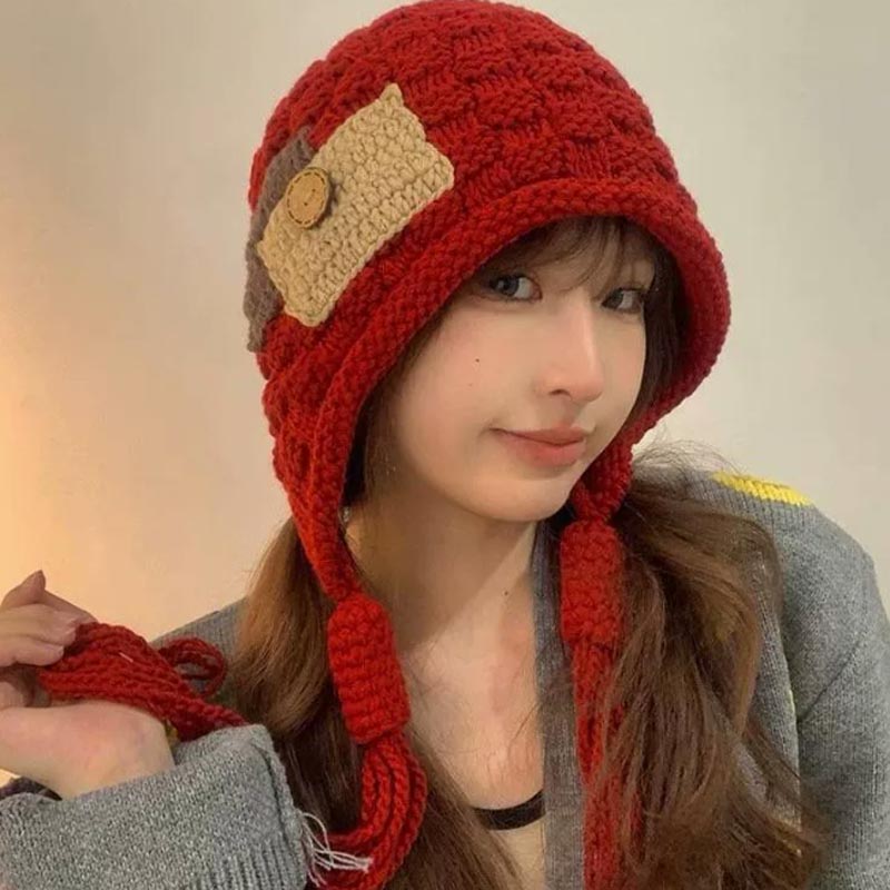 Winter Trapper Hat - Ohrenklappen-Balaclava-Mütze für Damen, Winter, gestrickt, aus