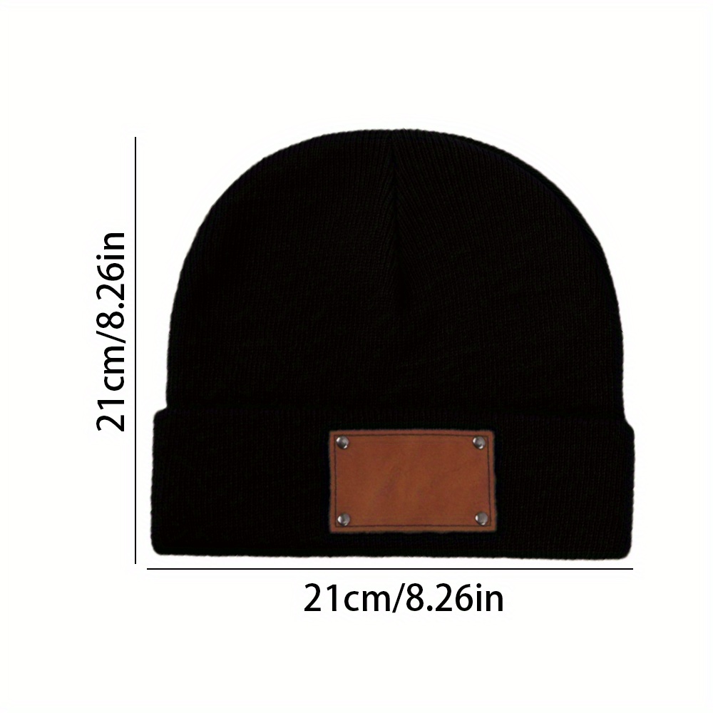 Personalisierte Leder-Patch-Be – Beanie Cuffed Knit Bewertung und Preis